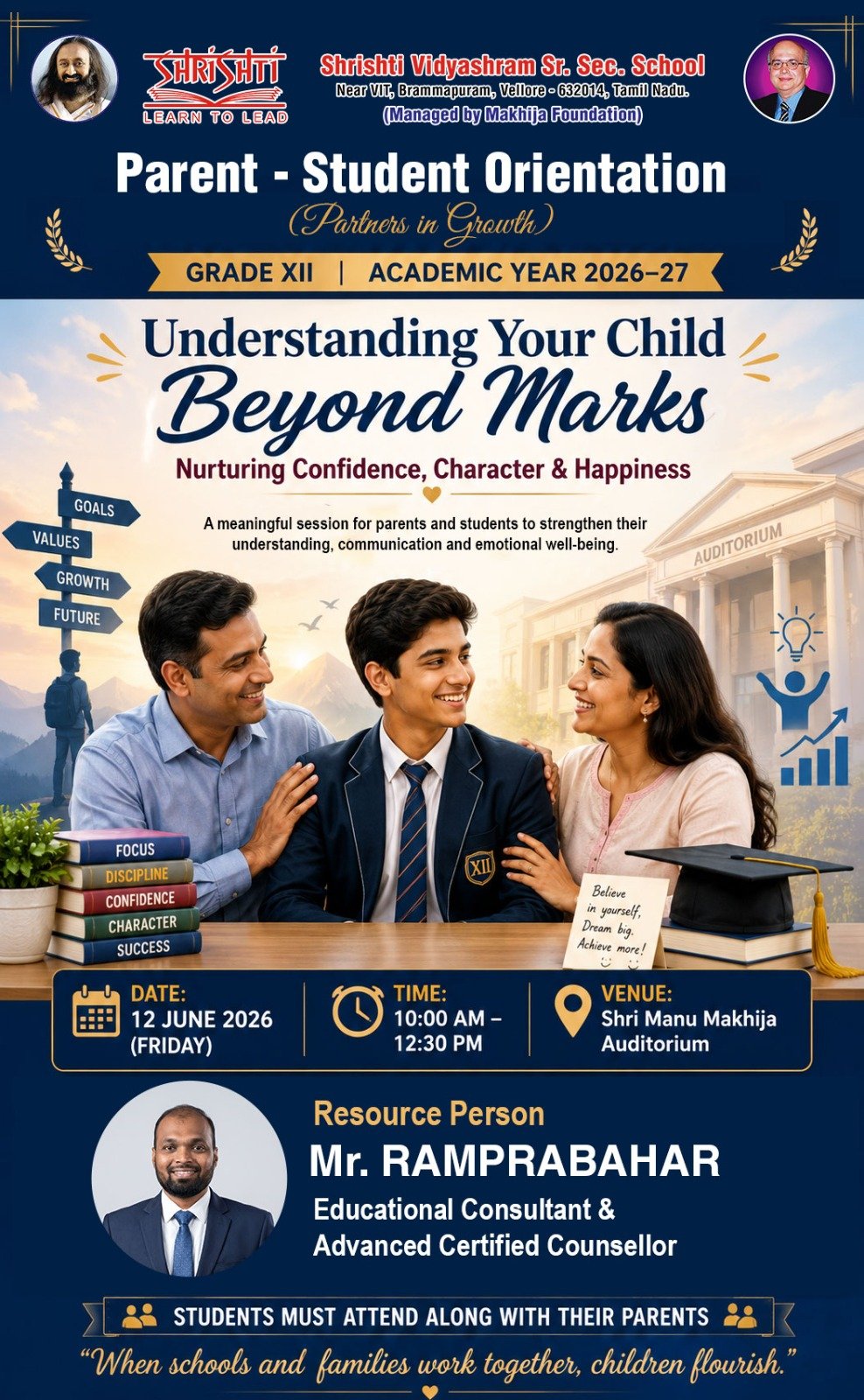 Understanding Your Child Beyond Marks - Parent - Student Orientation Programme - Grade XII